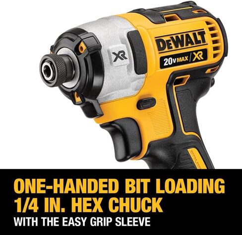 DEWALT 20V Tools MAX XR Impact Driver، أدوات Dewalt، بدون فرش، 3 سرعات، 1/4 بوصة، تتضمن نظارات أمان وحقيبة تخزين (DCF887B) in Kuwait