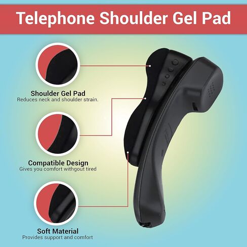 1InTheOffice Telephone Handset Shoulder Rest, Phone Cushion Gel Padded Black, 1 Pack in Saudi Arabia