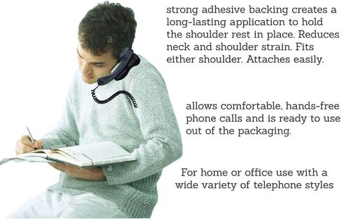 1InTheOffice Telephone Handset Shoulder Rest, Phone Cushion Gel Padded Black, 1 Pack in Saudi Arabia