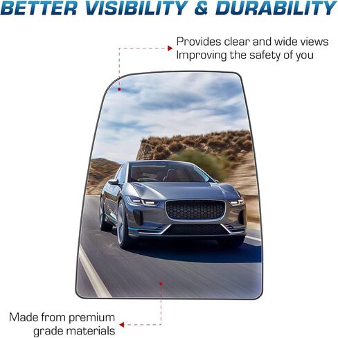 Youxmoto Passenger Right Side Mirror Glass, Fits For Ford Transit T150 T250 T350 2015 2016 2017 2018 2019 2021 2022 Heated Convex Mirror, With Backing Plate, Fits For CK4Z17K707D in Saudi Arabia