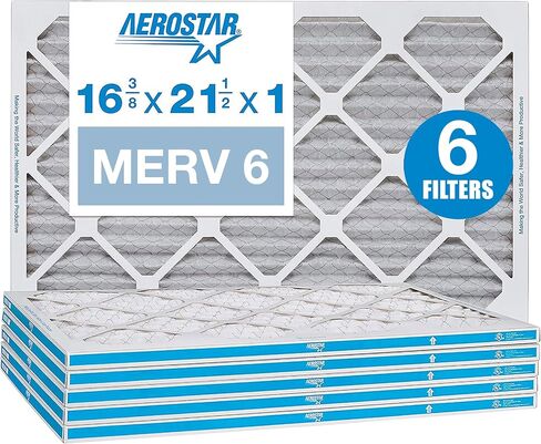 Aerostar 18x18x1 MERV 6 Pleated Air Filter, AC Furnace Air Filter, 6 Pack (Actual Size: 17 3/4"x17 3/4"x3/4") in Saudi Arabia