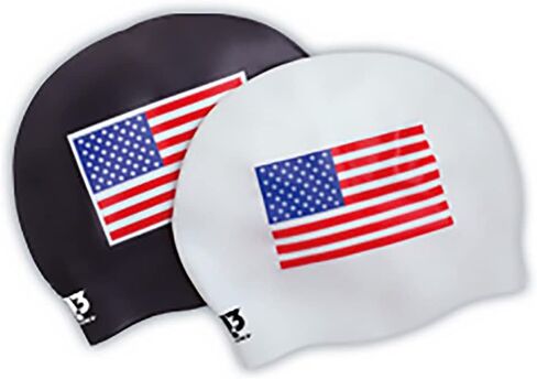 A3 Performance American Flag Swim Cap - Non-Wrinkle Silicone USA Flag Cap - American Flag - Represent The USA - Comfortable Swimming Caps for Men, Women, Adults in Saudi Arabia