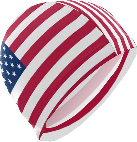Dallonan Swimming Cap Flag Unisex Adult Swim Cap Polyester in Saudi Arabia