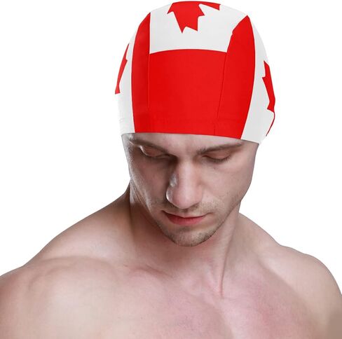 Dallonan Swimming Cap Flag Unisex Adult Swim Cap Polyester in Saudi Arabia