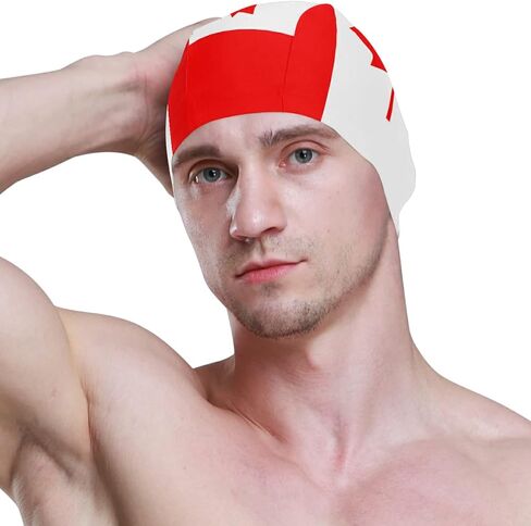 Dallonan Swimming Cap Flag Unisex Adult Swim Cap Polyester in Saudi Arabia