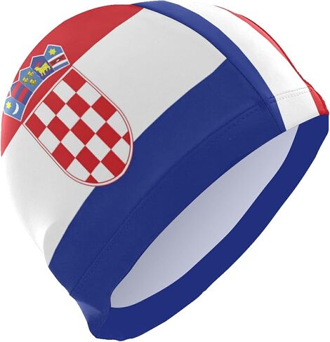 Dallonan Swimming Cap Flag Unisex Adult Swim Cap Polyester in Saudi Arabia