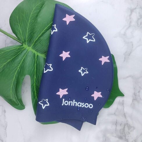 Jonhasoo Silicone Swim Cap for Women Swimming Caps with Cute Heart Printed in Saudi Arabia