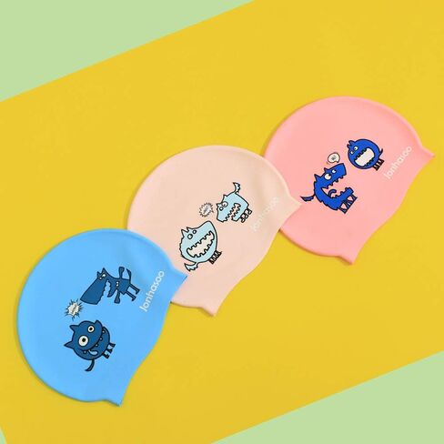 Jonhasoo Silicone Swim Cap for Women Swimming Caps with Cute Heart Printed in Saudi Arabia