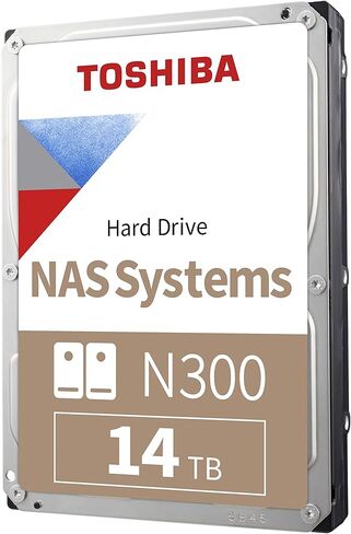 محرك الأقراص الصلبة الداخلي Toshiba N300 سعة 14 تيرابايت NAS مقاس 3.5 بوصة - CMR SATA 6 جيجابايت/ثانية 7200 دورة في الدقيقة وذاكرة تخزين مؤقت سعة 512 ميجابايت - HDWG51EXZSTA in Kuwait