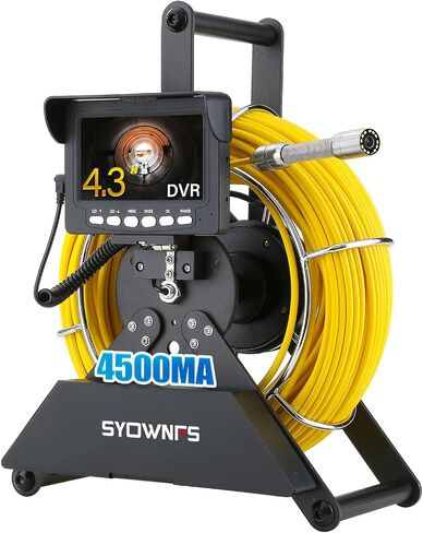 Sewer Camera 100ft/30m,0.9in/22mm Pipe Inspection Camera with 12pcs LEDs Light, 4.3" Screen 1000TVL Plumbing Snake Camera with 4500mAh Battery DVR Recorder, Included 16GB Card in Saudi Arabia