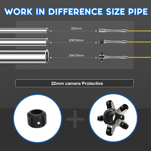 Sewer Camera 100ft/30m,0.9in/22mm Pipe Inspection Camera with 12pcs LEDs Light, 4.3" Screen 1000TVL Plumbing Snake Camera with 4500mAh Battery DVR Recorder, Included 16GB Card in Saudi Arabia