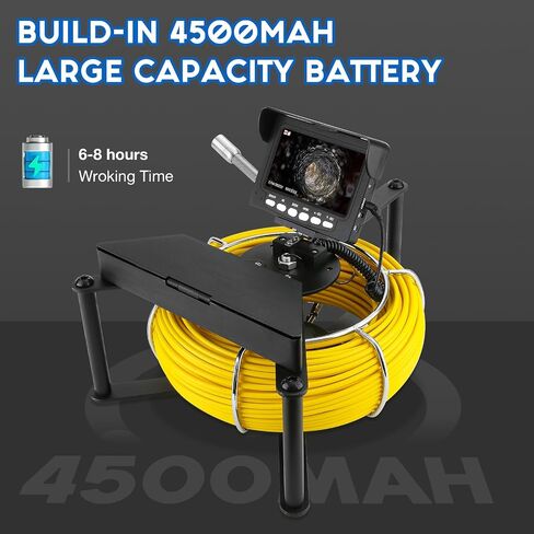 Sewer Camera 100ft/30m,0.9in/22mm Pipe Inspection Camera with 12pcs LEDs Light, 4.3" Screen 1000TVL Plumbing Snake Camera with 4500mAh Battery DVR Recorder, Included 16GB Card in Saudi Arabia