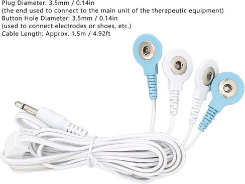 أسلاك القطب الكهربائي، 3.5 مم 4 في 1 أسلاك كبل بديلة للصدمات الكهربائية لآلة التدليك مشبك الأذن سلك توصيل محولات العشرات القياسية in Kuwait