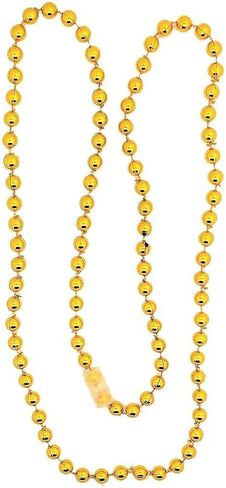 Zugar Land 33" Round Metallic Gold Beads Mardi Gras Necklaces (Pack, 24) in Saudi Arabia