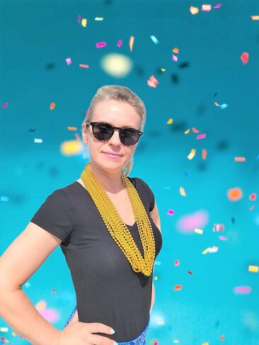 Zugar Land 33" Round Metallic Gold Beads Mardi Gras Necklaces (Pack, 24) in Saudi Arabia