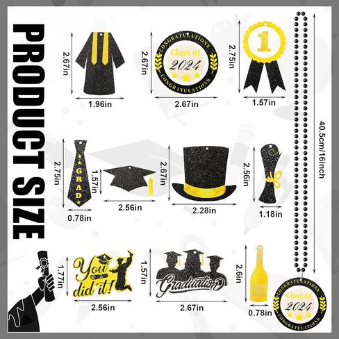 Trnayi 100 قطعة من قلادات خرز التخرج 2024 هدايا التخرج بالجملة قلادة قلادة من الذهب الأسود لإكسسوارات حفلات التخرج in Kuwait