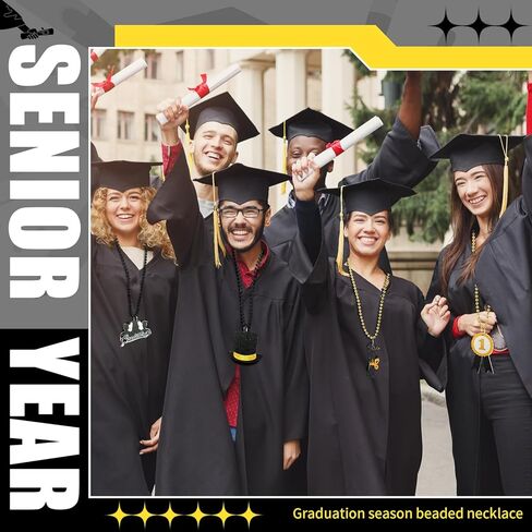 Trnayi 100 قطعة من قلادات خرز التخرج 2024 هدايا التخرج بالجملة قلادة قلادة من الذهب الأسود لإكسسوارات حفلات التخرج in Kuwait