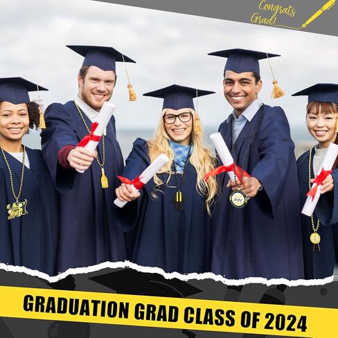 Trnayi 100 قطعة من قلادات خرز التخرج 2024 هدايا التخرج بالجملة قلادة قلادة من الذهب الأسود لإكسسوارات حفلات التخرج in Kuwait