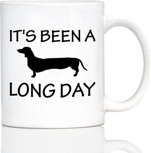 It's Been A Long Day Coffee Mug - Funny Dachshund Themed Decor and Gifts - Large 15oz White Ceramic Mug in Kuwait