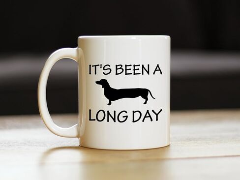 It's Been A Long Day Coffee Mug - Funny Dachshund Themed Decor and Gifts - Large 15oz White Ceramic Mug in Kuwait