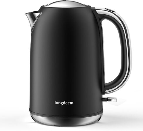 LONGDEEM Electric Kettle Quiet Stainless Steel Interior, Wide-Open Lid 1.7L 1500W Electric Tea Kettle, Easy to Clean, BPA Free Kettle & Hot Water Kettle, Auto Shut-Off & Boil-Dry Protection, White in Saudi Arabia