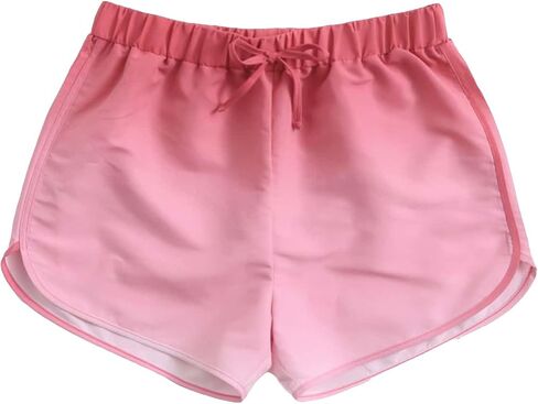 OYOANGLE Women's Ombre Knot Front Swim Shorts Elastic Waist Bikini Bottoms Swimwear High Waist Swimsuit in Saudi Arabia