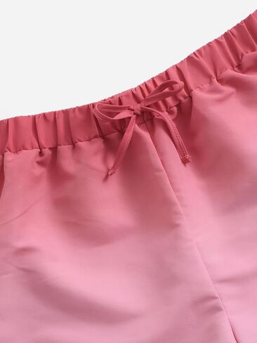 OYOANGLE Women's Ombre Knot Front Swim Shorts Elastic Waist Bikini Bottoms Swimwear High Waist Swimsuit in Saudi Arabia