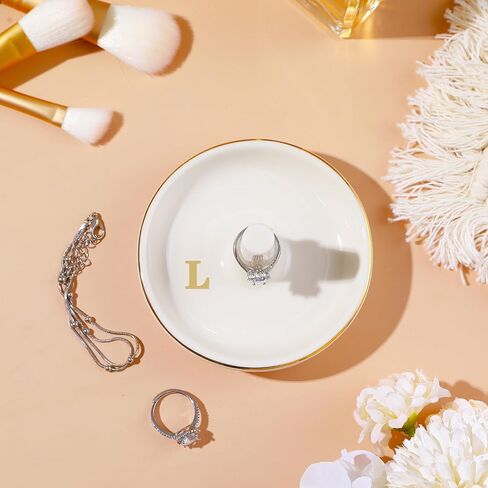 Wedding Ring Holder Dish, Wedding Gifts for Women, Engagement Ring Dish Jewelry Dish with Ring Stand, Ceramic Jewelry Holder for Rings Earrings Necklace, Birthday Wedding Mothers Day Gift for Women in Kuwait