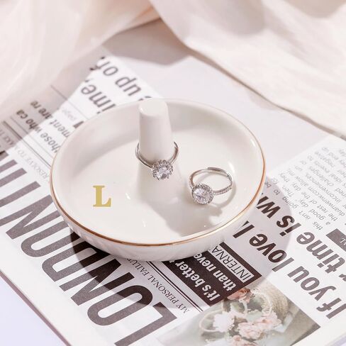 Wedding Ring Holder Dish, Wedding Gifts for Women, Engagement Ring Dish Jewelry Dish with Ring Stand, Ceramic Jewelry Holder for Rings Earrings Necklace, Birthday Wedding Mothers Day Gift for Women in Kuwait