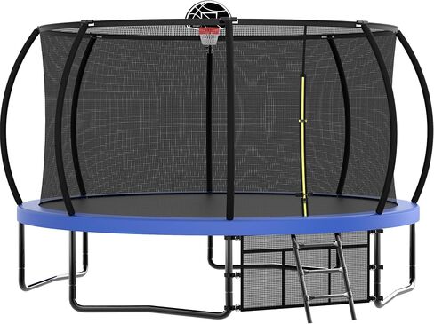 Livavege Trampolines 10FT Trampoline with Safety Enclosure Net & Ladder, Outdoor Trampoline for Kids and Adults with Heavy Duty Jumping Mat and Spring Cover Padding, 400LBS, ASTM Approved in Saudi Arabia