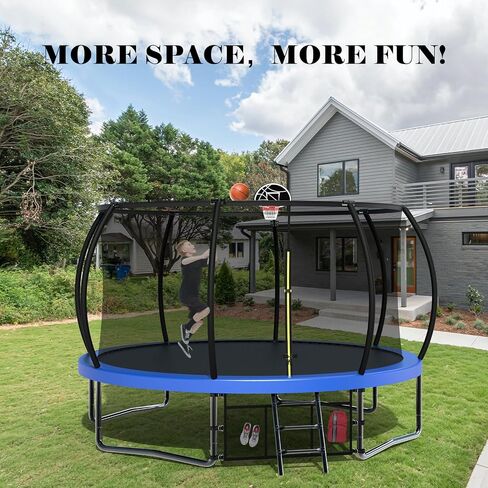 Livavege Trampolines 10FT Trampoline with Safety Enclosure Net & Ladder, Outdoor Trampoline for Kids and Adults with Heavy Duty Jumping Mat and Spring Cover Padding, 400LBS, ASTM Approved in Saudi Arabia