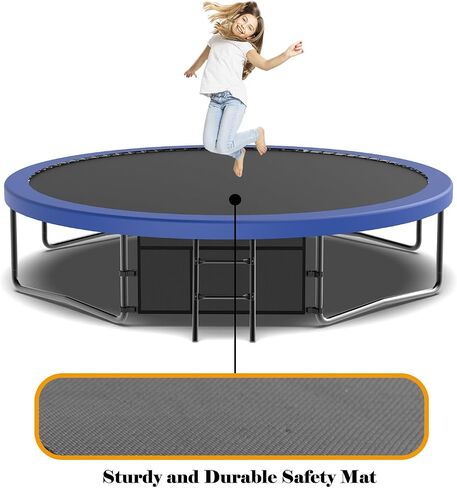 Livavege Trampolines 10FT Trampoline with Safety Enclosure Net & Ladder, Outdoor Trampoline for Kids and Adults with Heavy Duty Jumping Mat and Spring Cover Padding, 400LBS, ASTM Approved in Saudi Arabia