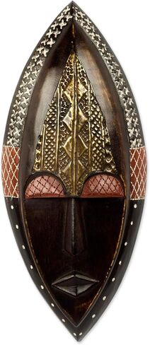NOVICA Decorative Wood Mask, Brown in Saudi Arabia