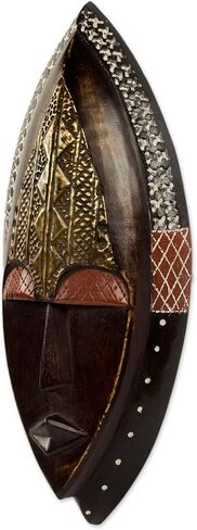 NOVICA Decorative Wood Mask, Brown in Saudi Arabia