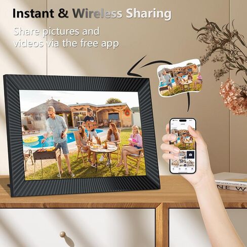 ZBQEJ Digital Picture Frame WiFi Smart 10.1 Inch with 32GB Memory, Digital Photo Frame with 1280x800 IPS LCD Touch Screen, Share Photos/Videos Instantly via Uhale App from Anywhere in Saudi Arabia