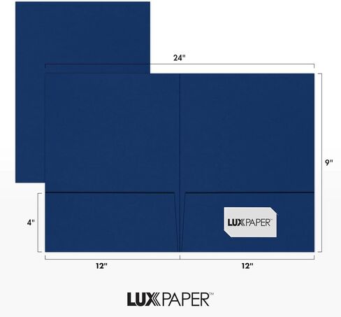 LUXPaper 9" x 12" Presentation Folders | Two Pocket | Navy Blue | 100lb. Cover | 25 Qty in Saudi Arabia