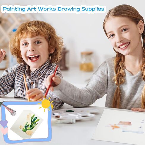 108 Sheets 5x7 Inch Watercolor Paper Bulk 140LB/300GSM Cold Press Water Paper White Cotton Watercolor Painting Paper for Kids Adults Students Painting Art Drawing Supplies in Saudi Arabia