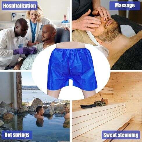 شورت Klyuqoz للاستعمال مرة واحدة للرجال، 50 قطعة من سراويل الملاكم الرجالية، سميكة وليس من السهل تمزيقها ملابس داخلية للرجال للتدليك، تسمير البشرة، الخدمات الطبية للسفر أثناء العمل، مقاس واحد in Saudi Arabia