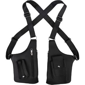 حقيبة كتف مزدوجة للإبط، محفظة جلدية مخفية بحزام تحت الإبط قابلة للتعديل ومضادة للنشل مع جيوب مزدوجة للرجال والنساء in Kuwait
