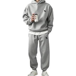 Men's 2 Piece Sweat Set Long Sleeve Graphic Hoodie Sweatshirts and Drawstring Joggers Tracksuits in Kuwait