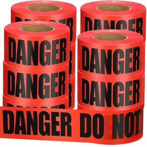 Treela 6 Pcs 3 Inch x 1000 Feet Tape Roll Danger Tape Caution Do Not Enter Tape Crime Scene Do Not Cross Tape Construction Warning Safety Tape for Hazardous Areas (Orange,Caution) in Kuwait