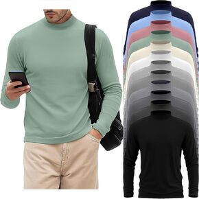 12 Pcs Men Big and Tall Mock Neck Shirts Tops in Saudi Arabia