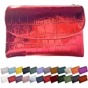 محفظة RFID من الجلد الحقيقي بيبل للجنسين، محفظة جلدية بيبل ثمينة للنساء، محفظة جلدية أصلية متعددة الوظائف مع سحاب، محفظة عملات معدنية كلاسيكية ذات سعة كبيرة (#30) in Kuwait