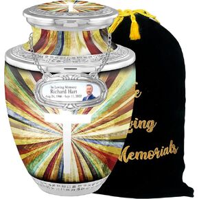 الجرار الروحانية ميدالية شخصية للبالغين - الجرار الدفن 200 رطل - الجرار الزخرفية الجنازة المصنوعة يدويا للذكور والإناث مع حقيبة مخملية in Kuwait