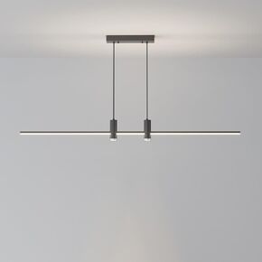 LNPTAL الحديثة LED الخطي قلادة الخفيفة، أنبوب نحيل عكس الضوء طويل الثريا بقعة ضوء، شريط أسود الصناعية شنقا مصباح لطاولة بلياردو، جزيرة المطبخ in Kuwait