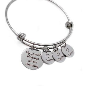Personalized Grandma Bracelet, Engraved Children's Names, Ideal Gift for Mother's Day, Christmas, Birthday, My greatest blessings call me... in Saudi Arabia