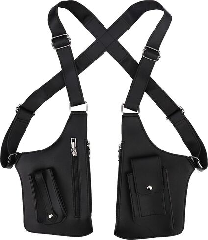 حقيبة كتف مزدوجة للإبط، محفظة جلدية مخفية بحزام تحت الإبط قابلة للتعديل ومضادة للنشل مع جيوب مزدوجة للرجال والنساء in Kuwait