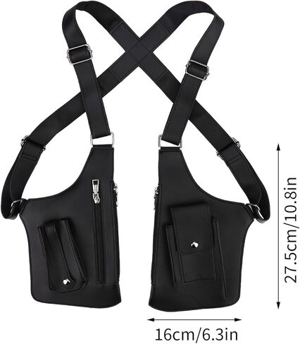 حقيبة كتف مزدوجة للإبط، محفظة جلدية مخفية بحزام تحت الإبط قابلة للتعديل ومضادة للنشل مع جيوب مزدوجة للرجال والنساء in Kuwait