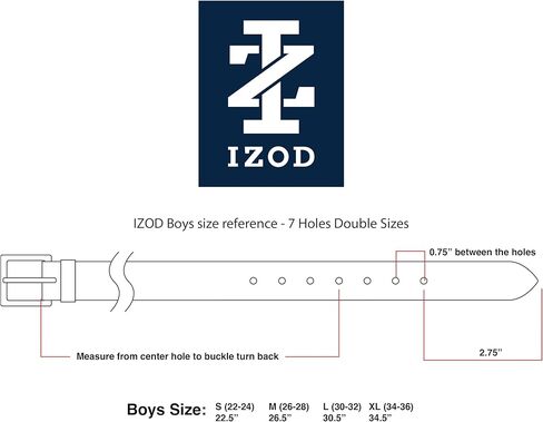 حزام IZOD 2 في 1 للأولاد ذو وجهين - 1 3/16 بوصة للملابس الكاجوال والرسمية، أسود وبني in Saudi Arabia