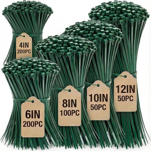 Cable Zip Ties，600PCS Multi-Purpose Nylon Zip Ties,Assorted Sizes 4+6+8+10+12-Inch Self-Locking Nylon Cable Tie,Wire Tie Perfect for Home,Garden Trellis,Office,Garage and Workshop. in Saudi Arabia